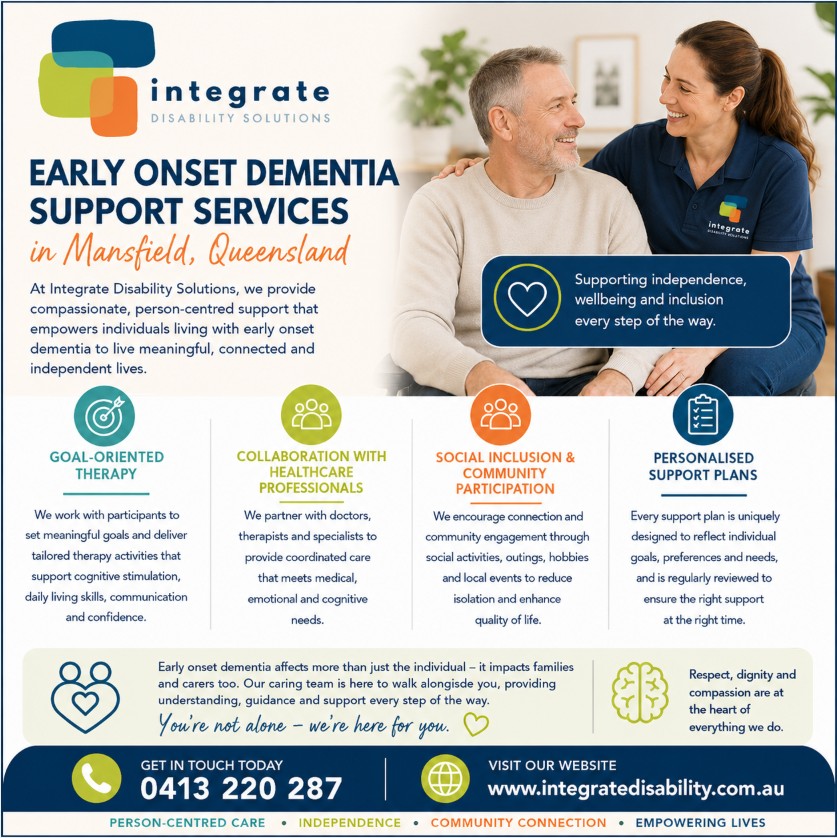 NDIS early onset dementia provider Mansfield QLD