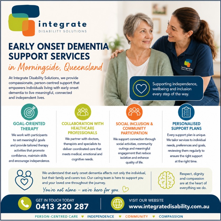 NDIS early onset dementia provider Morningside QLD