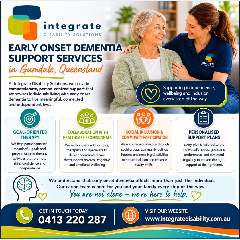 NDIS early onset dementia provider Gumdale QLD