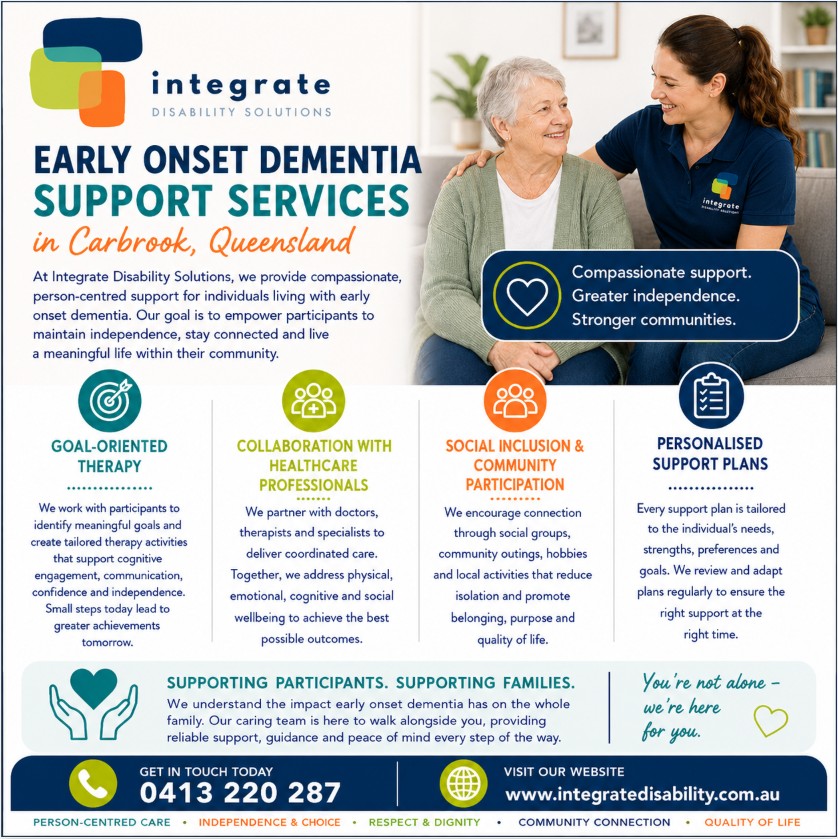NDIS early onset dementia provider Carbrook QLD
