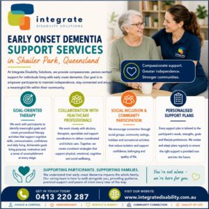 NDIS early onset dementia provider Shailer Park QLD