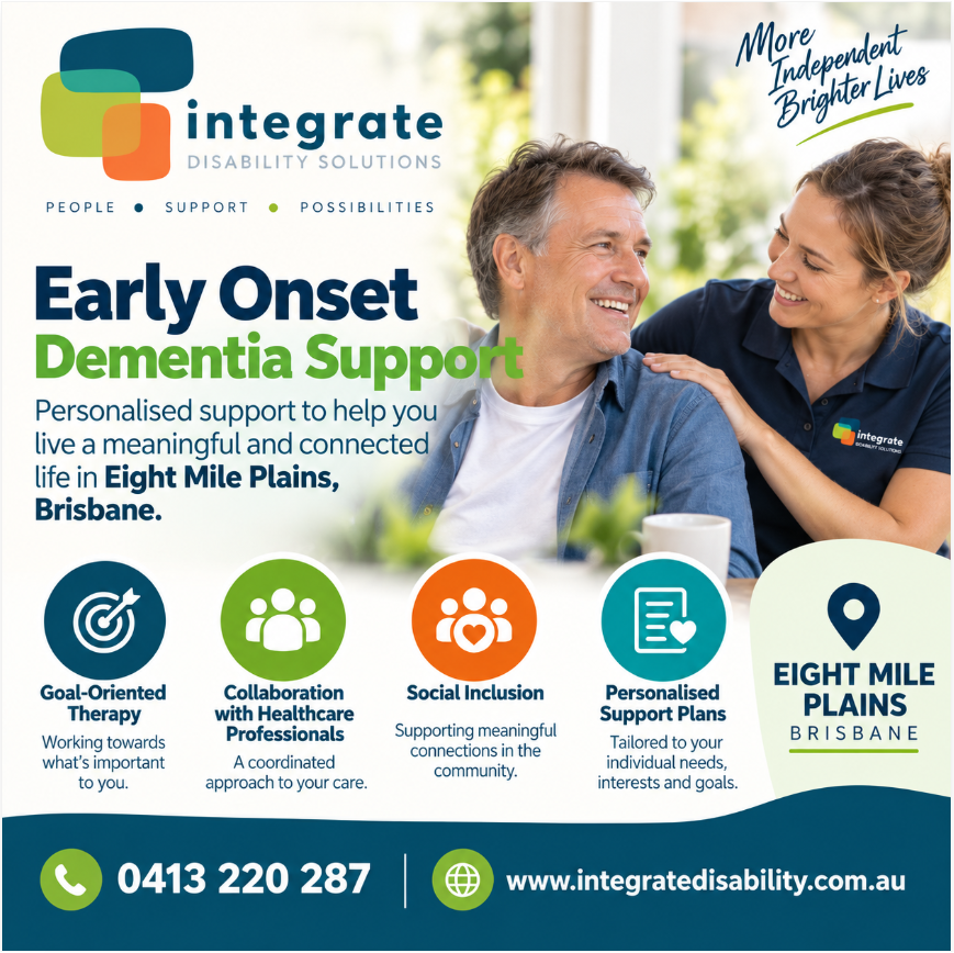 NDIS early onset dementia services Eight Mile Plains QLD